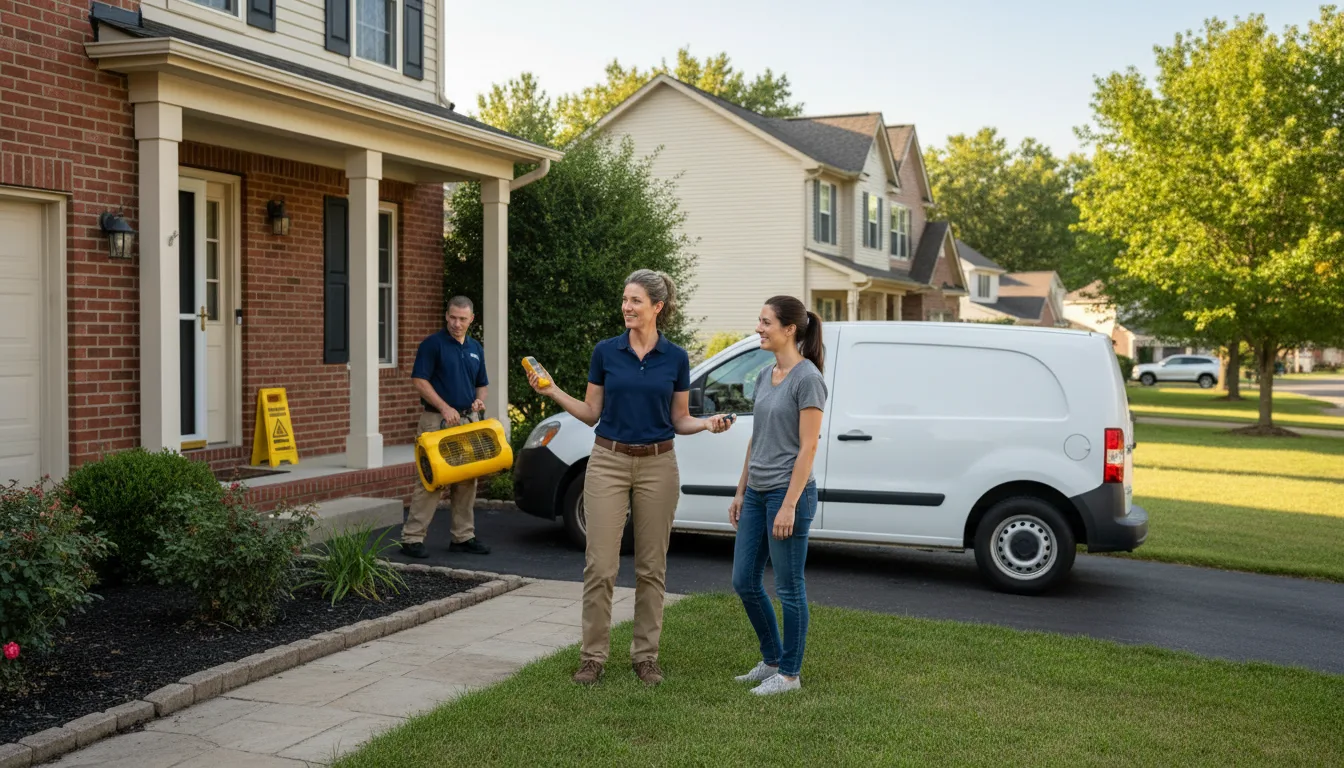 Residential water damage restoration in Odin, IL